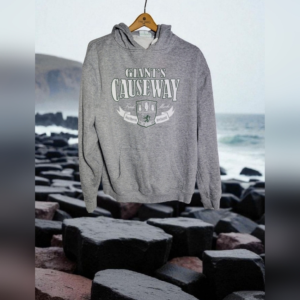Lansdowne Sz L Gray Giant's Causeway Northern Ireland Hoodie